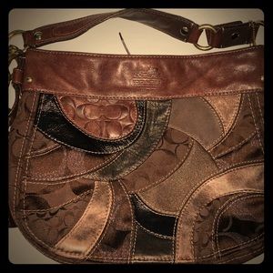 Leather wear coach purse